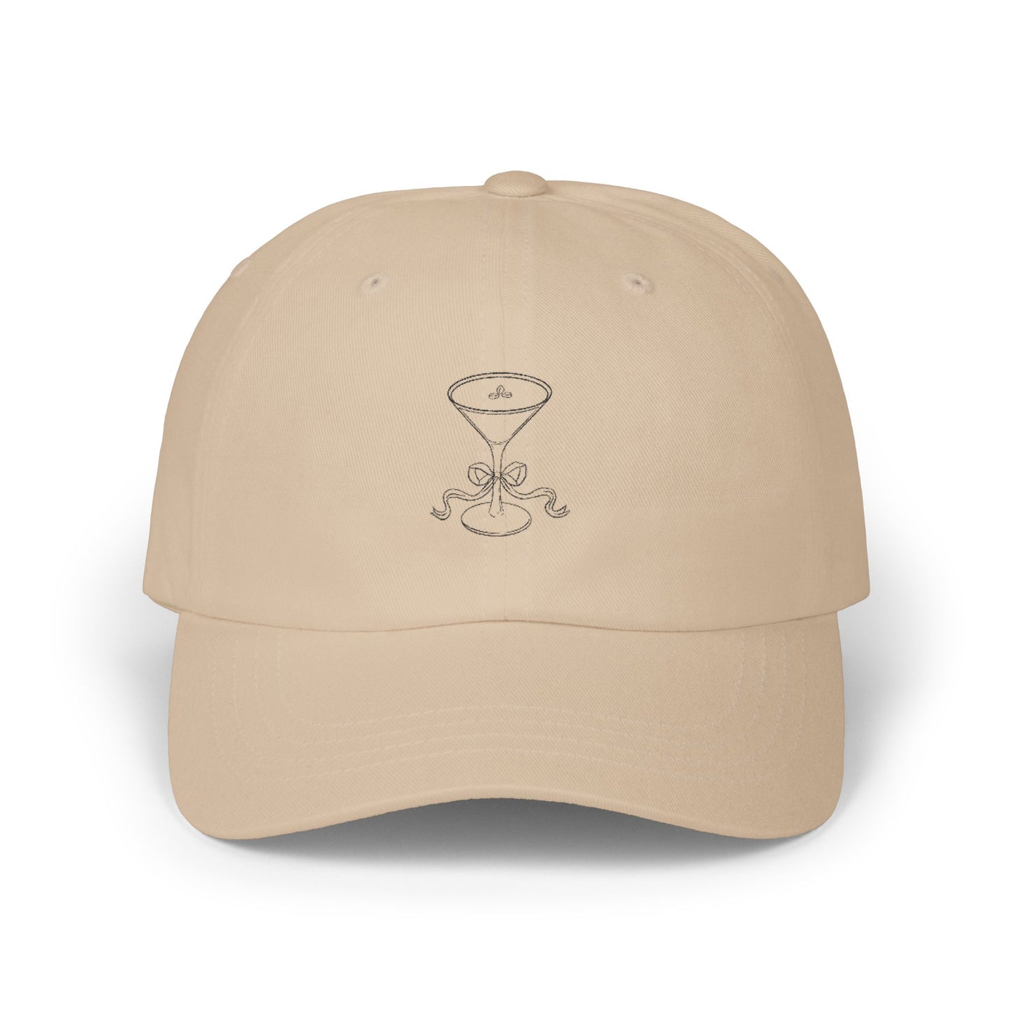 Embroidered Martini Outline Dad Cap