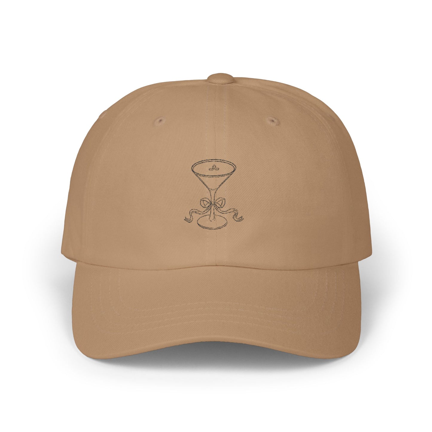 Embroidered Martini Outline Dad Cap